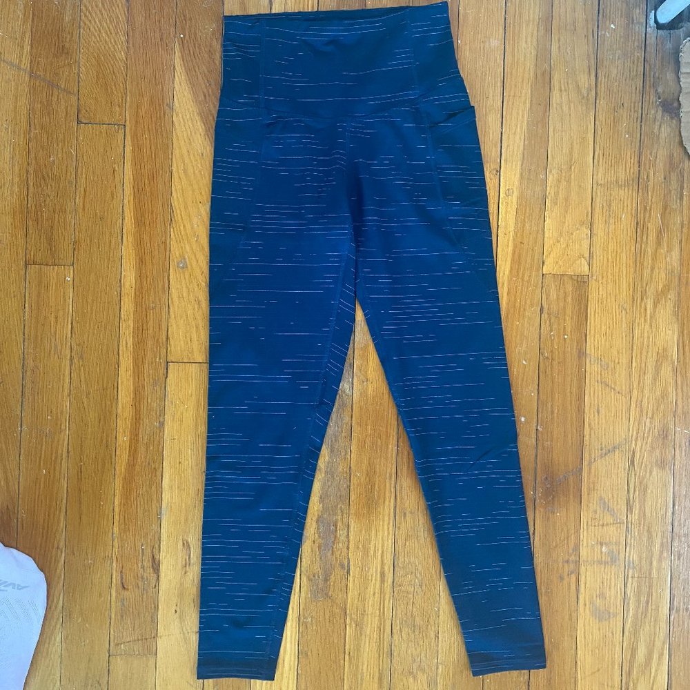 Blue Leggings with Line Detailing